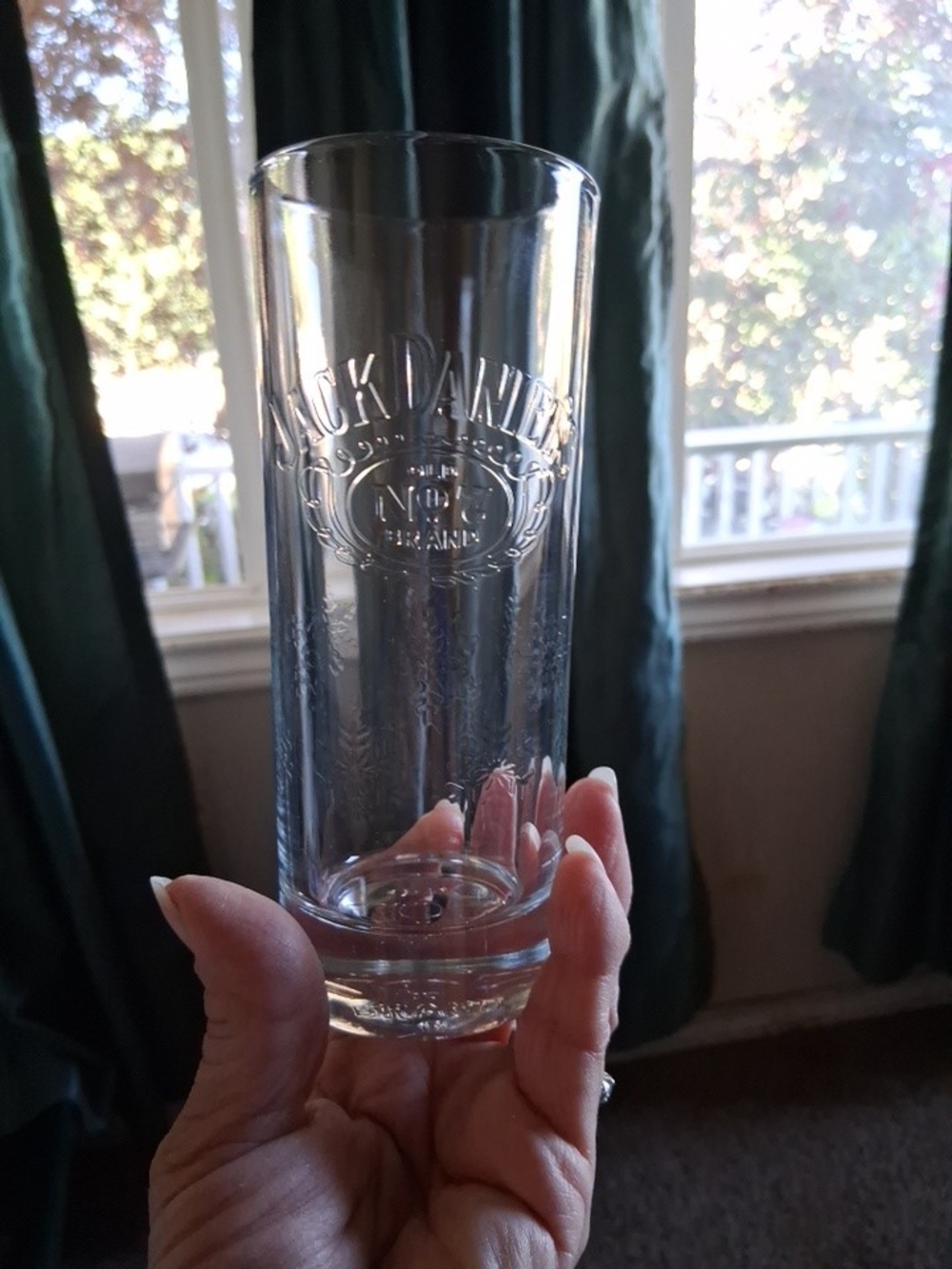 Jack Daniels Clear Embossed Tall Highball Glass
